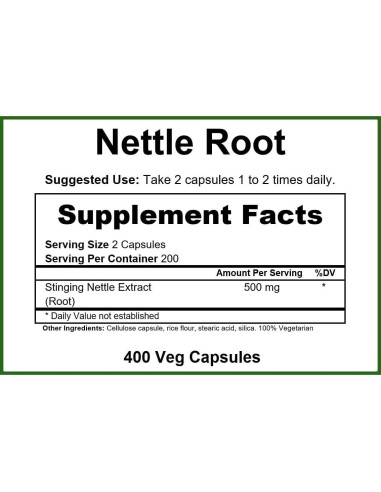 Extracto de Raíz de Ortiga GreenPacks 400 Cápsulas 500mg