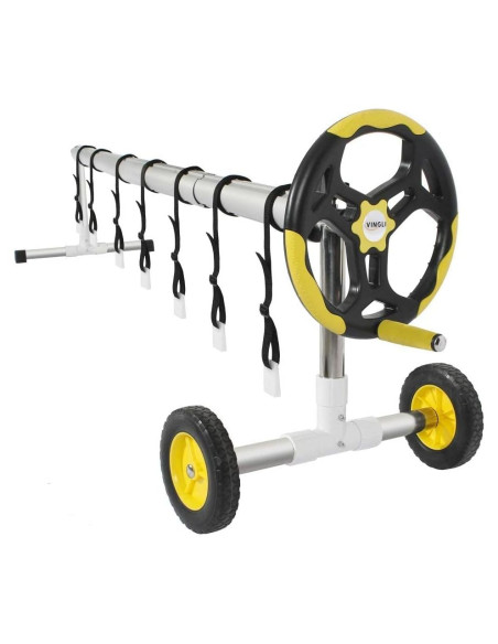 Carrete de Cubierta de Piscina VINGLI 14 Pies Aluminio Inground