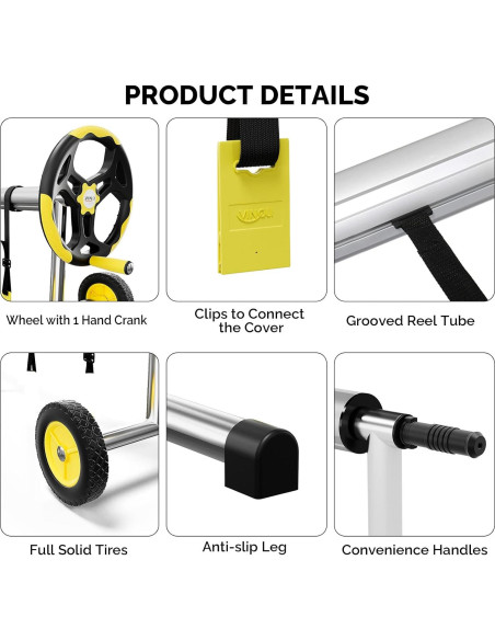 Carrete de Cubierta de Piscina VINGLI 14 Pies Aluminio Inground