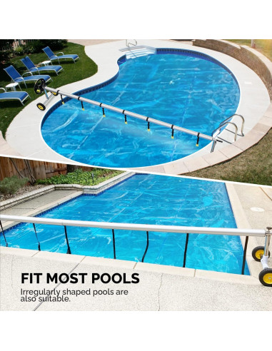Carrete de Cubierta de Piscina VINGLI 14 Pies Aluminio Inground