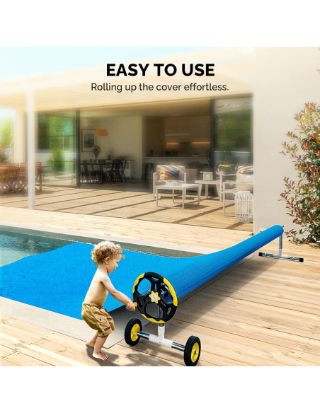 Carrete de Cubierta de Piscina VINGLI 14 Pies Aluminio Inground