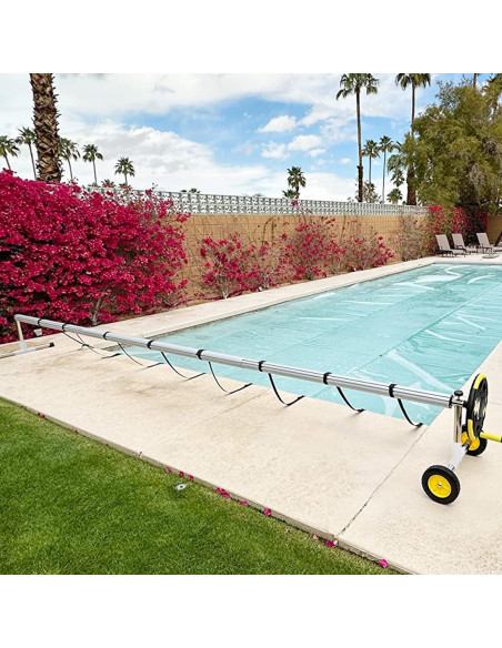 Carrete de Cubierta de Piscina VINGLI 14 Pies Aluminio Inground