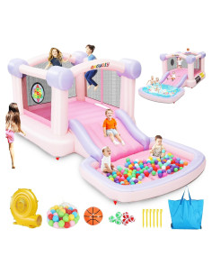 Castillo Inflable Whubefy con Piscina de Pelotas y Tobogán
