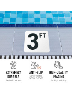 Marcador de Profundidad de Piscina Sigo Signs 15x15 cm Antideslizante 2