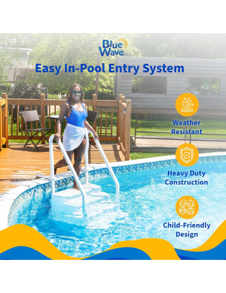 Escalera de Piscina Blue Wave NE113 para Piscinas Sobre Suelo