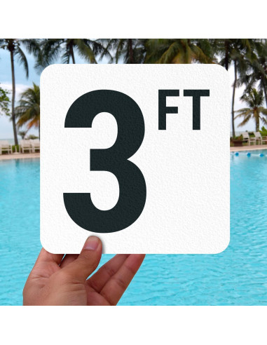 Marcador de Profundidad de Piscina Sigo Signs 15x15 cm Antideslizante