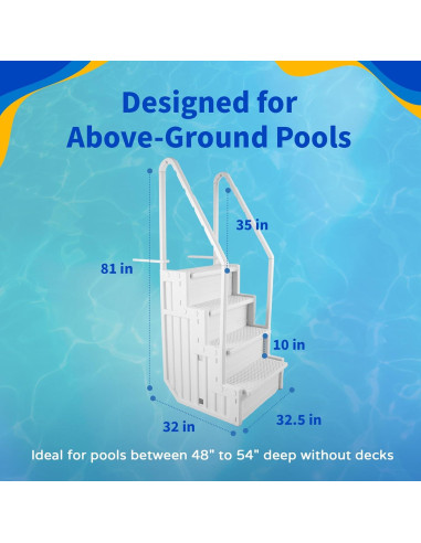 Escalera de Piscina Blue Wave NE113 para Piscinas Sobre Suelo