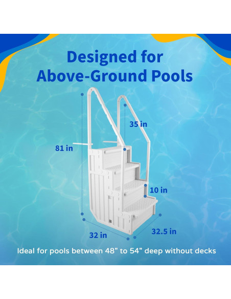 Escalera de Piscina Blue Wave NE113 para Piscinas Sobre Suelo