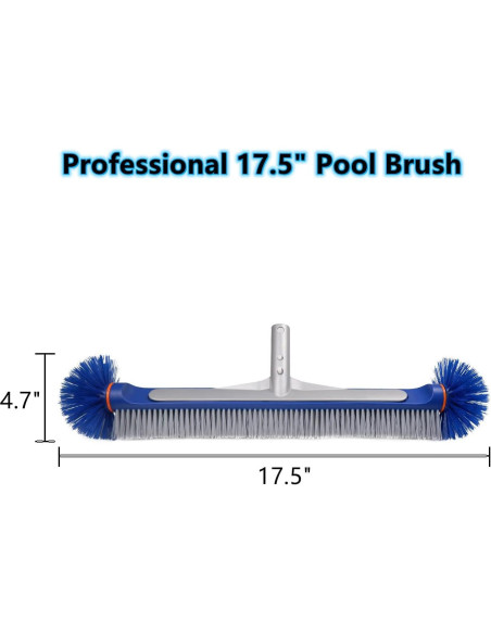 Cepillo de limpieza de piscina Poolvio 44.5 cm con cerdas nylon