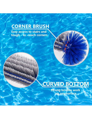 Cepillo de limpieza de piscina Poolvio 44.5 cm con cerdas nylon