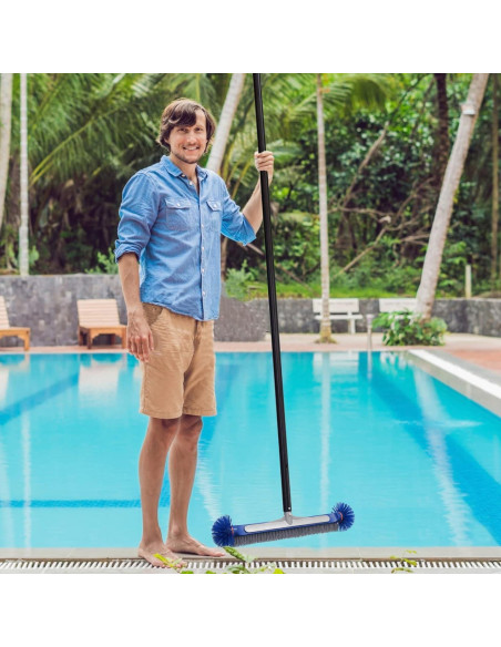 Cepillo de limpieza de piscina Poolvio 44.5 cm con cerdas nylon