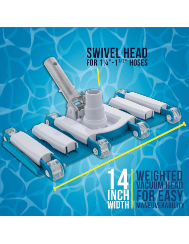 Cabezal de Vacío Manual 35.56 cm Suministro de Piscina EE. UU.