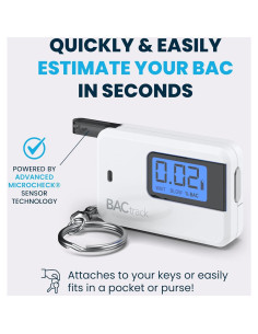 Alcoholímetro BACtrack Go Blanco Ultra-Portátil 1 Batería AAA 2