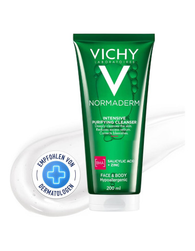Limpiador Facial Vichy Normaderm 199ml Ácido Salicílico Piel Grasa