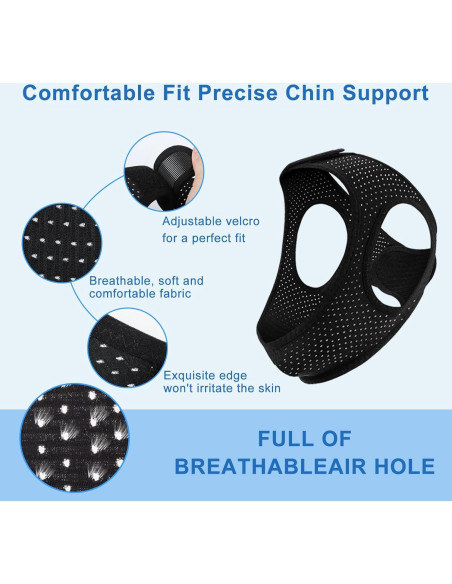 Correa para Barbilla Anti Ronquidos AIR BLOW Ajustable con Máscara