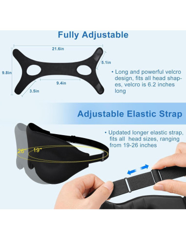 Correa para Barbilla Anti Ronquidos AIR BLOW Ajustable con Máscara