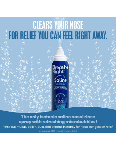 Paquete Tiras Nasales Breathe Right Extra Fuertes 44ct + Spray Salino 118ml