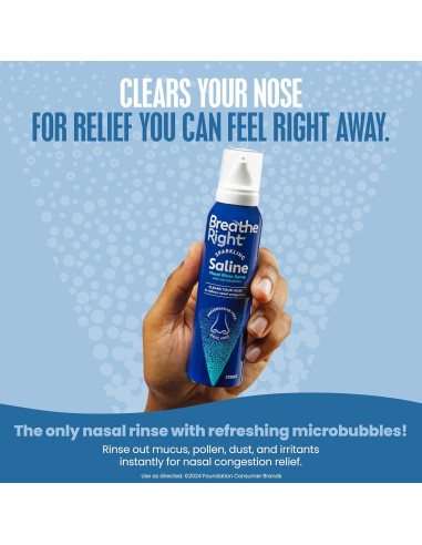 Paquete Tiras Nasales Breathe Right Extra Fuertes 44ct + Spray Salino 118ml