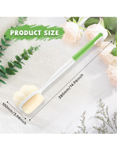 2 Cepillos de Ducha Mango Largo Mirrline con Lufa y Cerdas Suaves 2