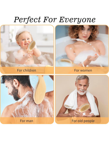 Cepillo Exfoliante Corporal Sibba con Mango Corto y Cerdas de Jabalí