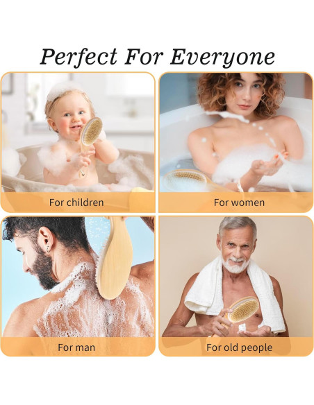 Cepillo Exfoliante Corporal Sibba con Mango Corto y Cerdas de Jabalí