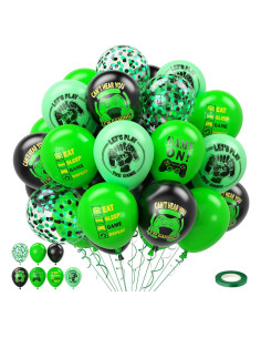 Globos de Confeti Verde y Negro 30pcs FEYG 12 Pulgadas