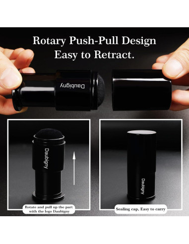 Brocha de Maquillaje Kabuki Retráctil Daubigny - Negra