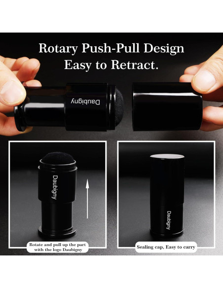 Brocha de Maquillaje Kabuki Retráctil Daubigny - Negra