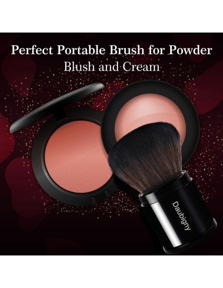 Brocha de Maquillaje Kabuki Retráctil Daubigny - Negra