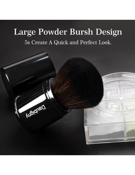 Brocha de Maquillaje Kabuki Retráctil Daubigny - Negra