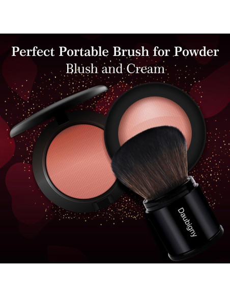 Brocha de Maquillaje Kabuki Retráctil Daubigny - Negra