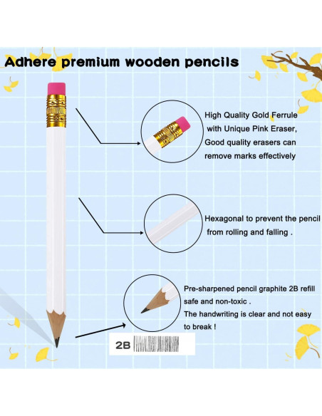 Lápices de Golf Adhere 25pcs Madera Grafito 2B Hexagonal