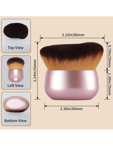 Brocha de Maquillaje Extra Grande PESIAKOME 75mm Negra