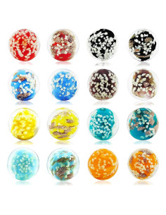 16 Canicas de Vidrio Brillantes Vealizuu para Niños 16mm