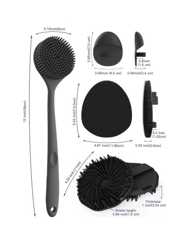 Set de Exfoliadores de Silicona Manmihealth 5 Piezas