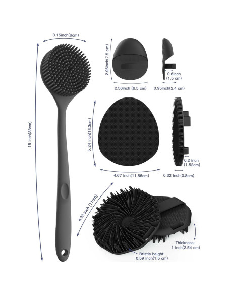 Set de Exfoliadores de Silicona Manmihealth 5 Piezas