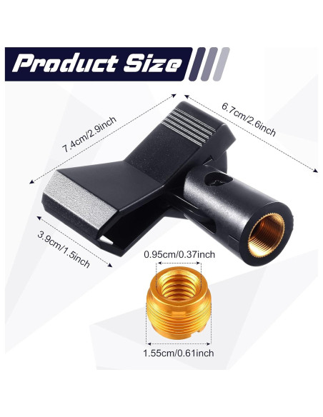 Yeshone Clips de Micrófono Inalámbrico con Adaptadores 4 Piezas