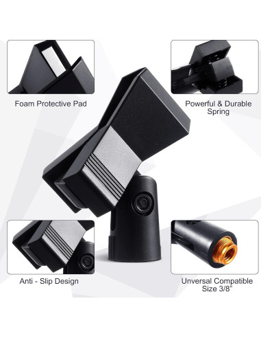 Yeshone Clips de Micrófono Inalámbrico con Adaptadores 4 Piezas