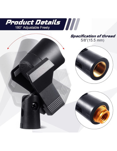 Yeshone Clips de Micrófono Inalámbrico con Adaptadores 4 Piezas