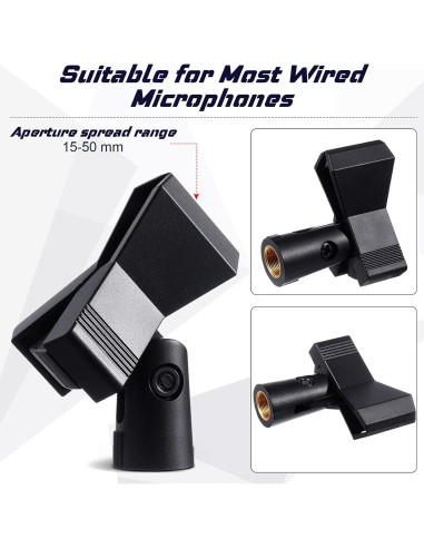 Yeshone Clips de Micrófono Inalámbrico con Adaptadores 4 Piezas