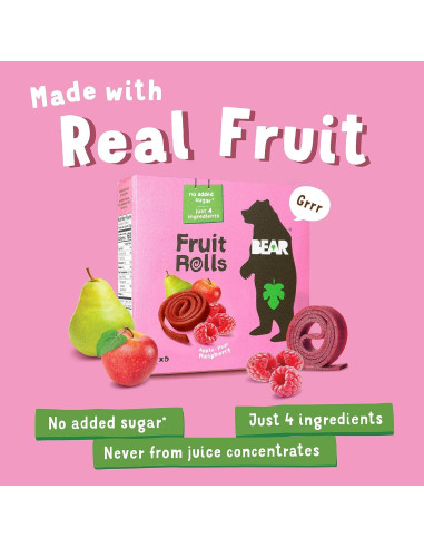 Bocadillo de Fruta BEAR Yoyo Frambuesa Pack de 2