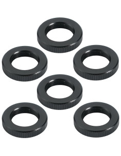 6 Tuercas de Soporte de Micrófono Doble Bloqueo 25.4mm Aluminio 2