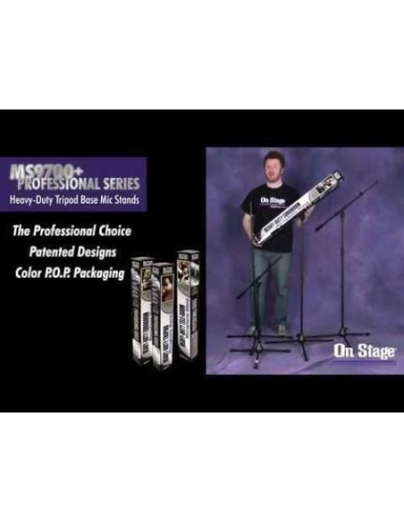Soporte de Micrófono OnStage MS9411TB Plus Compacto Negro