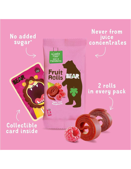 Bocadillo de Fruta BEAR Yoyo Frambuesa Pack de 2