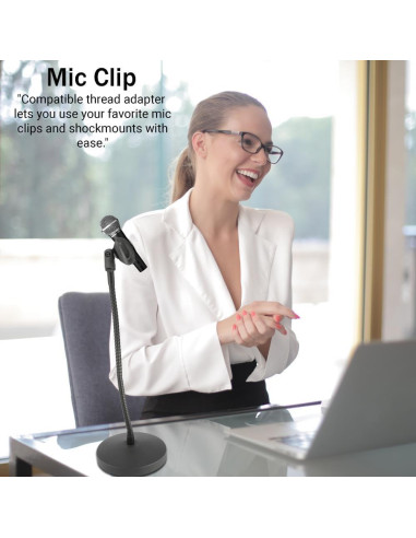 Soporte de Micrófono de Cuello de Ganso con Brazo Flexible 30.48 cm - Ideal para Podcasting y Streaming