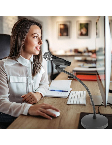 Soporte de Micrófono de Cuello de Ganso con Brazo Flexible 30.48 cm - Ideal para Podcasting y Streaming