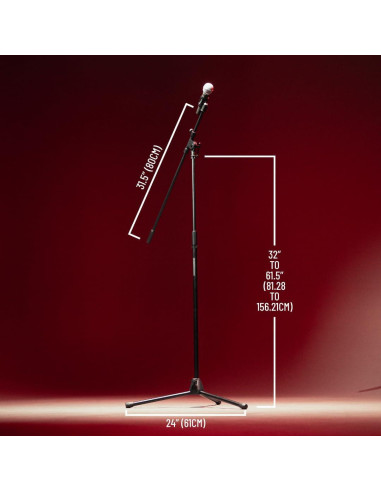 Soporte de Micrófono Trípode Rok-It RI-MIC-520 Ajustable 80-156 cm