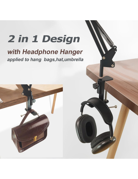 Abrazadera de mesa para micrófono T9 - Metal Negro 5cm