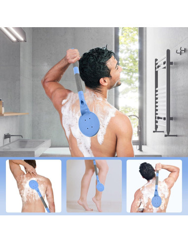 Esfregador de Espalda Antideslizante BTideas 55 cm Azul