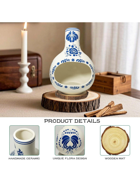 Soporte de Cerámica Talavera REFFU para Palo Santo y Salvia